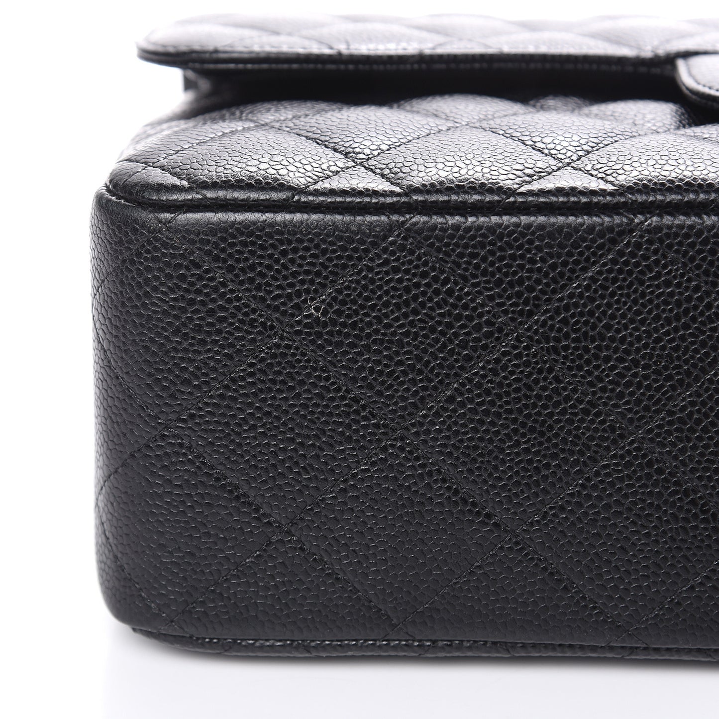 Caviar Quilted Jumbo Double Flap Black