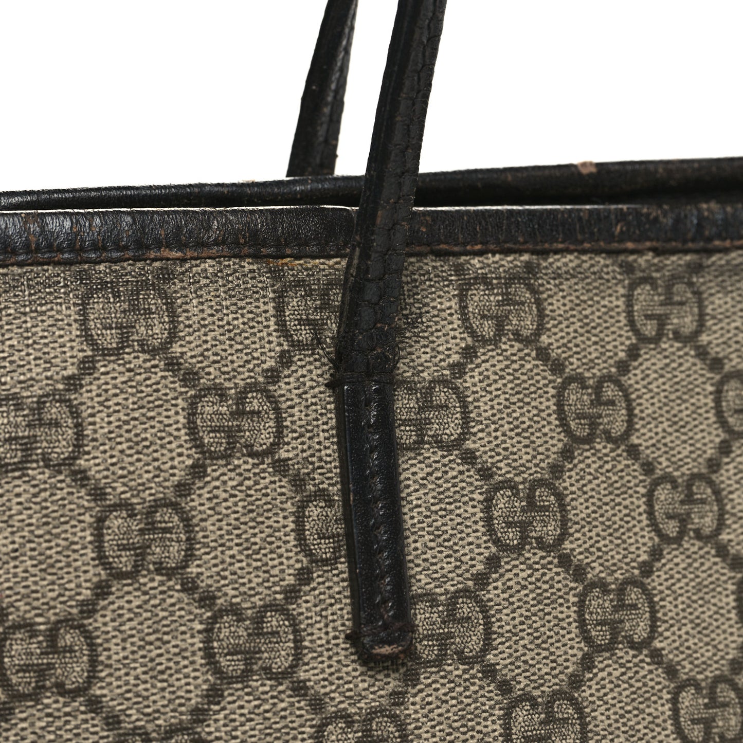 GG Supreme Monogram Medium Zippered Tote Dark Brown