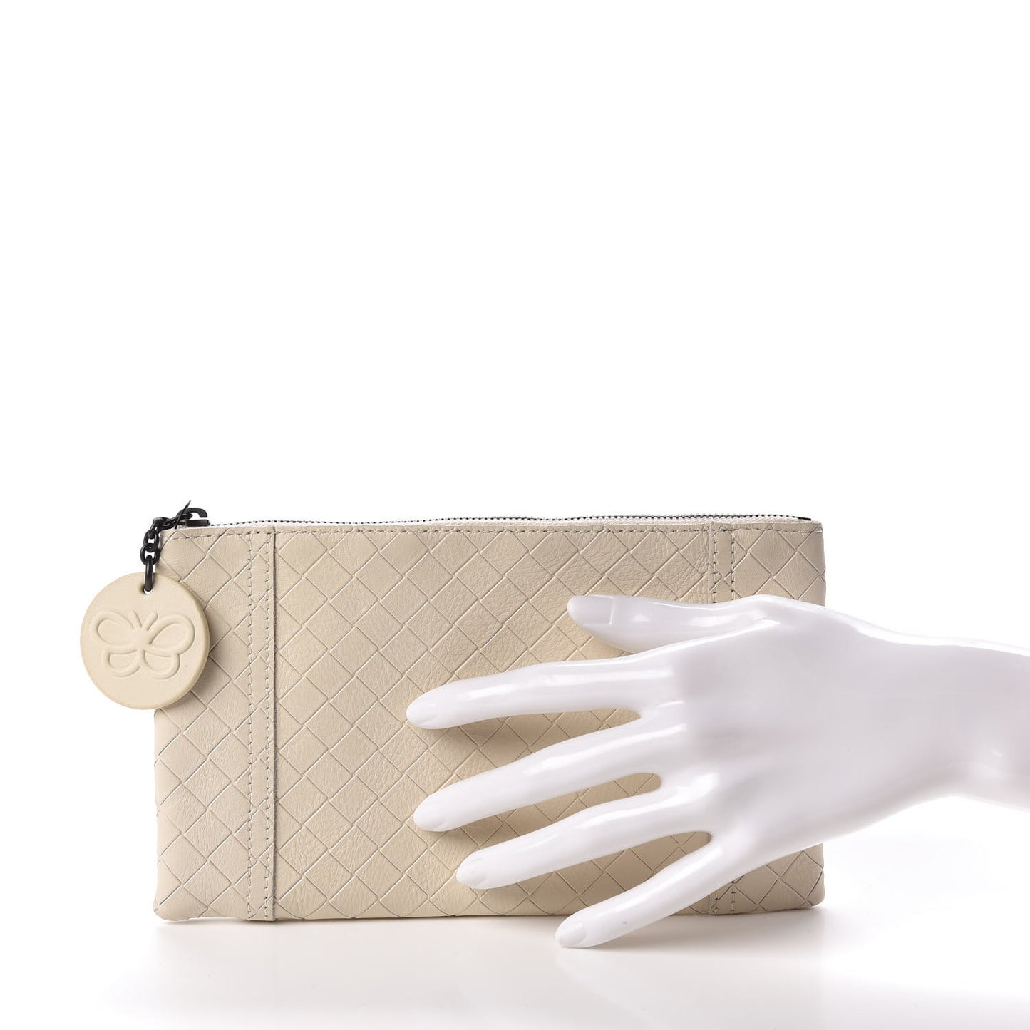 Calfskin Intrecciomirage Butterfly Cosmetic Pouch Colonial