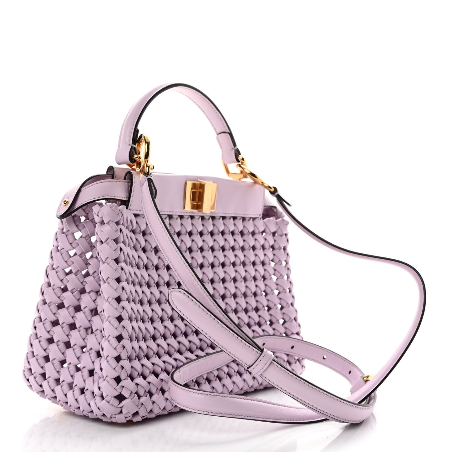 Nappa Intreccio Stacked Bar Mini Peekaboo Iconic Satchel Anemone