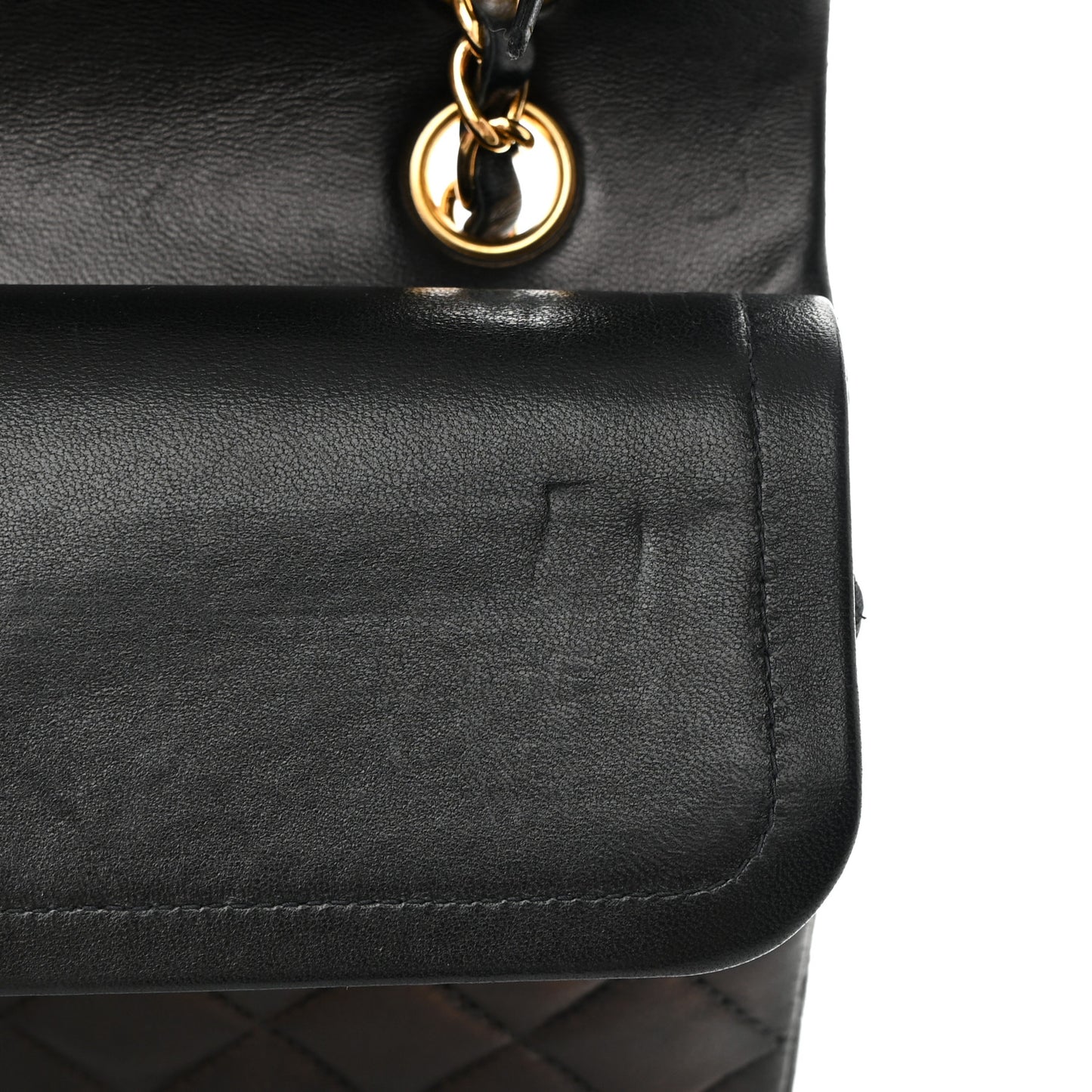 Lambskin Quilted Medium Double Flap Black