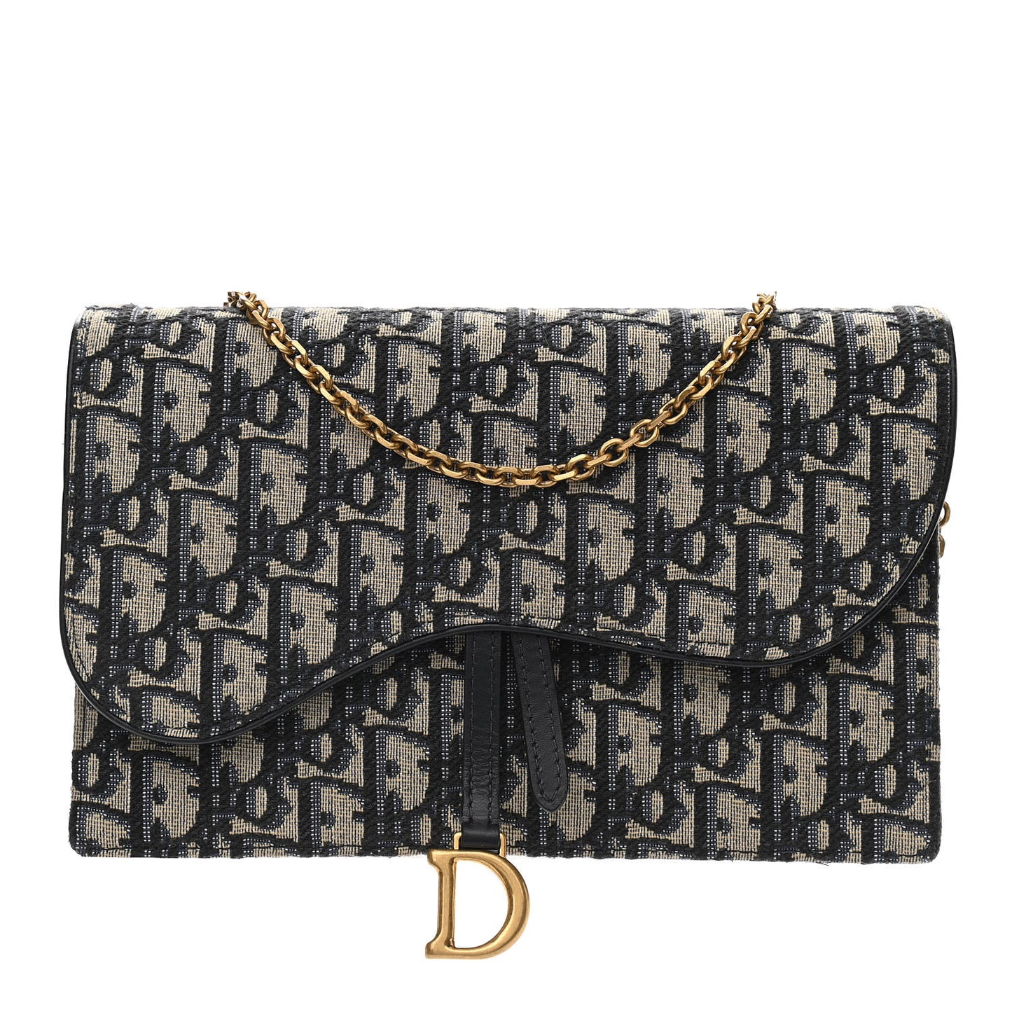 Oblique Saddle Chain Pouch Blue