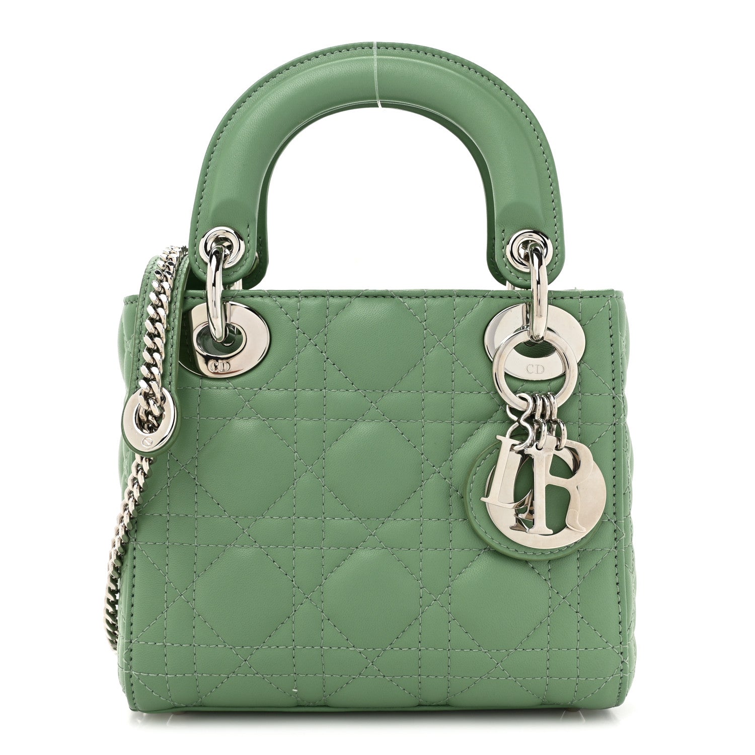 Christian Dior Lambskin Cannage Mini Lady Dior Green 1 of 12
