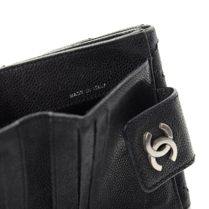 Chanel Caviar Outdoor Ligne French Wallet Black 7 of 9