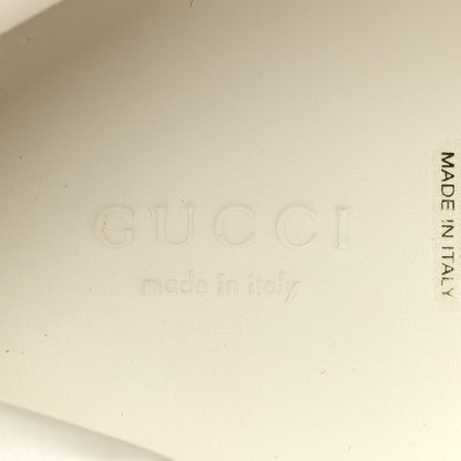 Gucci Calfskin Crystal Web Bee Embroidered Womens Ace Platform Sneakers 37 White 9 of 10