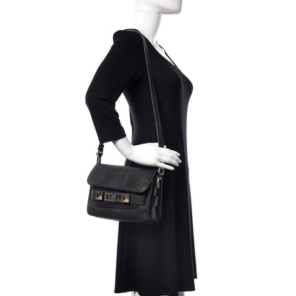 Proenza Schouler Calfskin Lizard Embossed Mini PS11 Classic Shoulder Bag Black 2 of 13