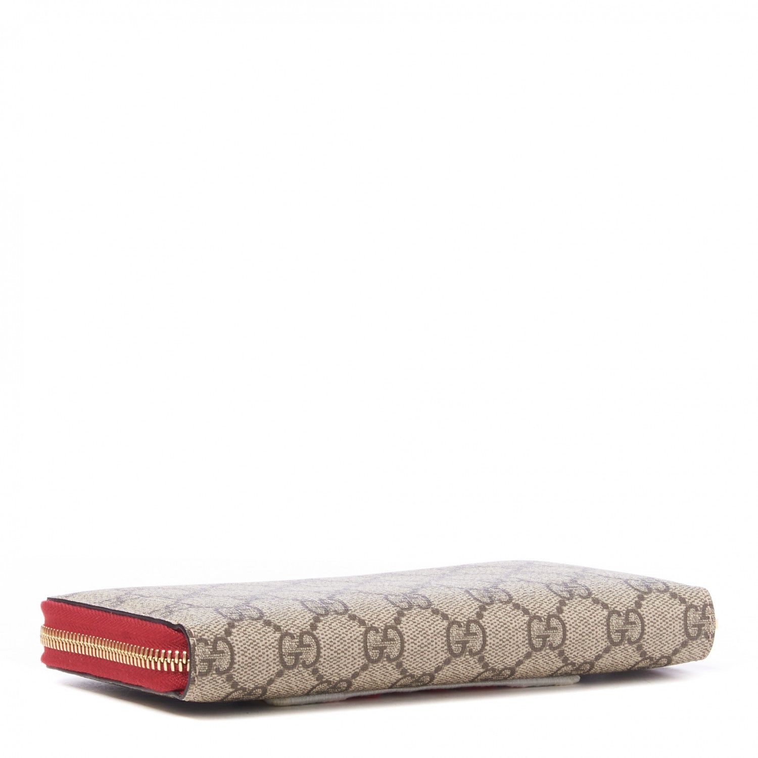 Gucci GG Supreme Monogram Embroidered Rainbow Zip Around Wallet Red 3 of 8