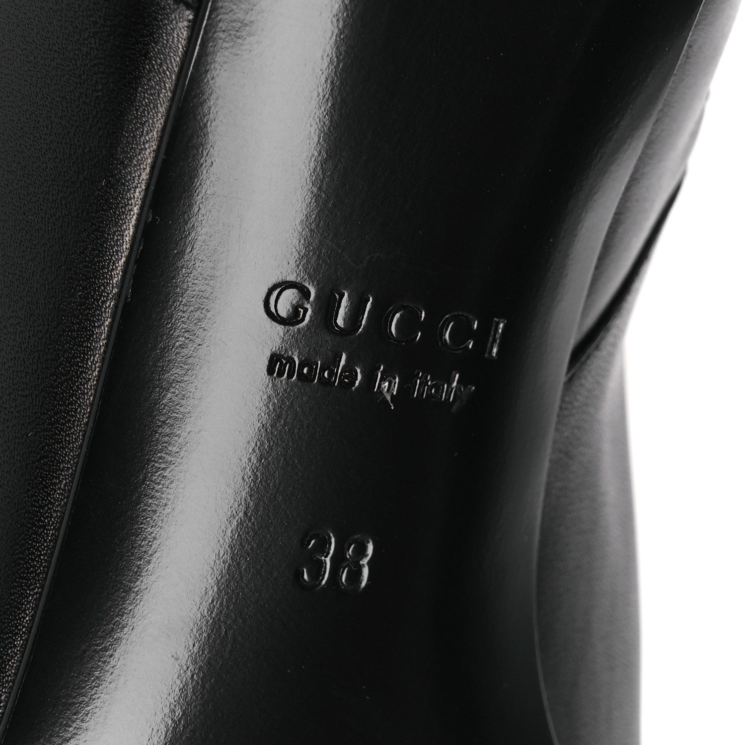 Gucci Calfskin Signoria Knee High Boots 38 Black 8 of 11