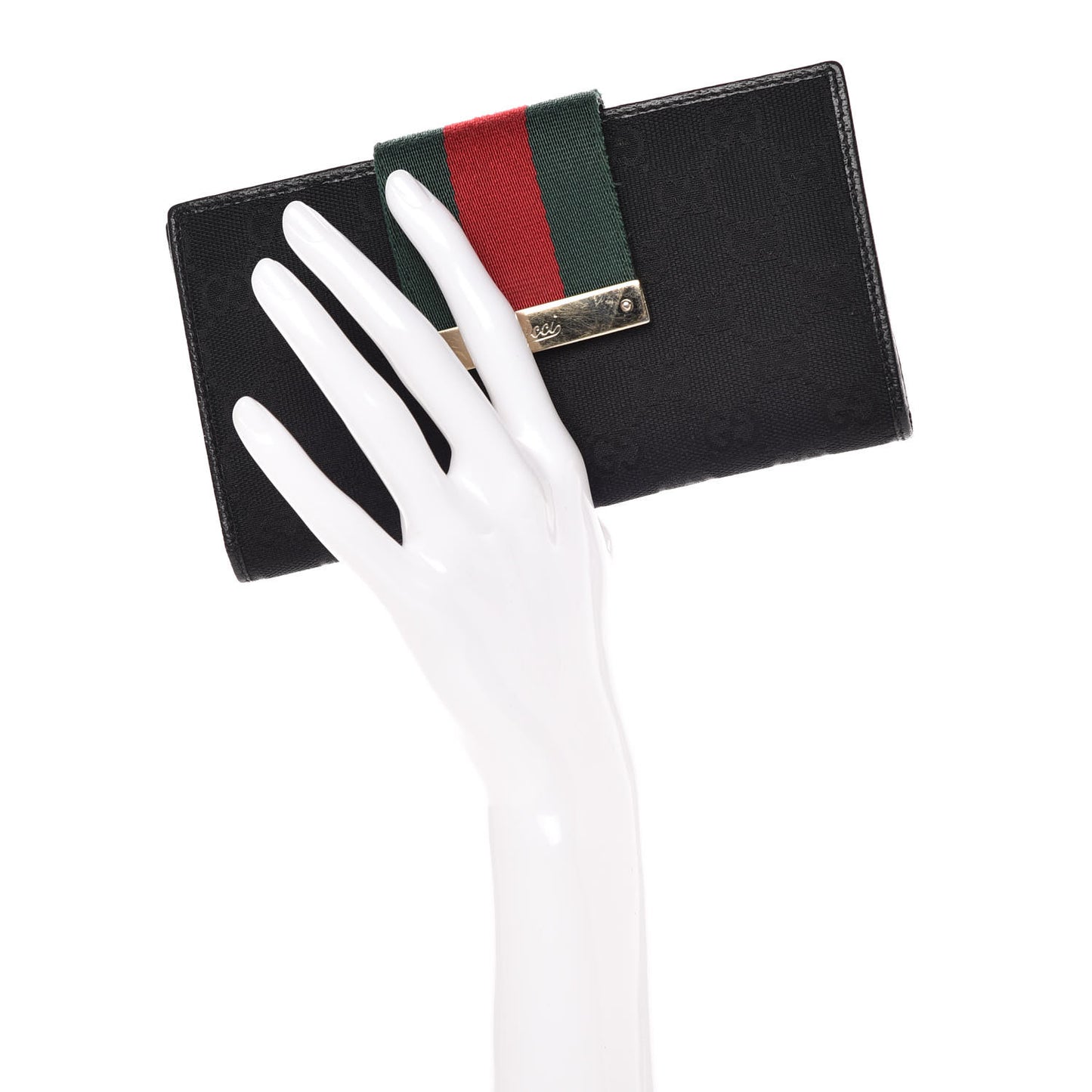 Monogram Ladies Web Continental Wallet Black