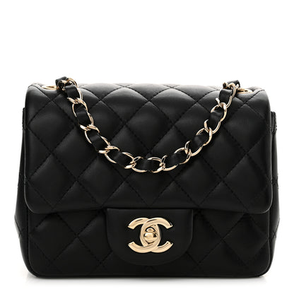 Chanel Lambskin Quilted Mini Square Flap Black 1 of 11