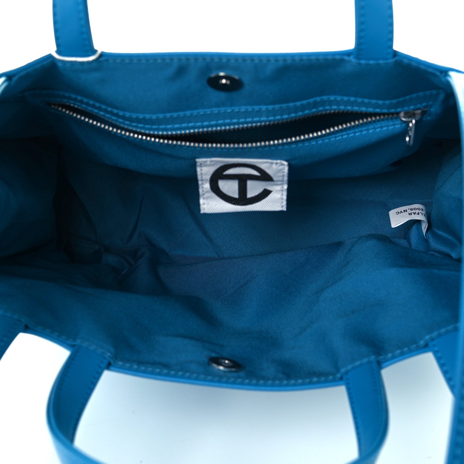Telfar Vegan Leather Medium Shopping Bag Cyan 5 of 11