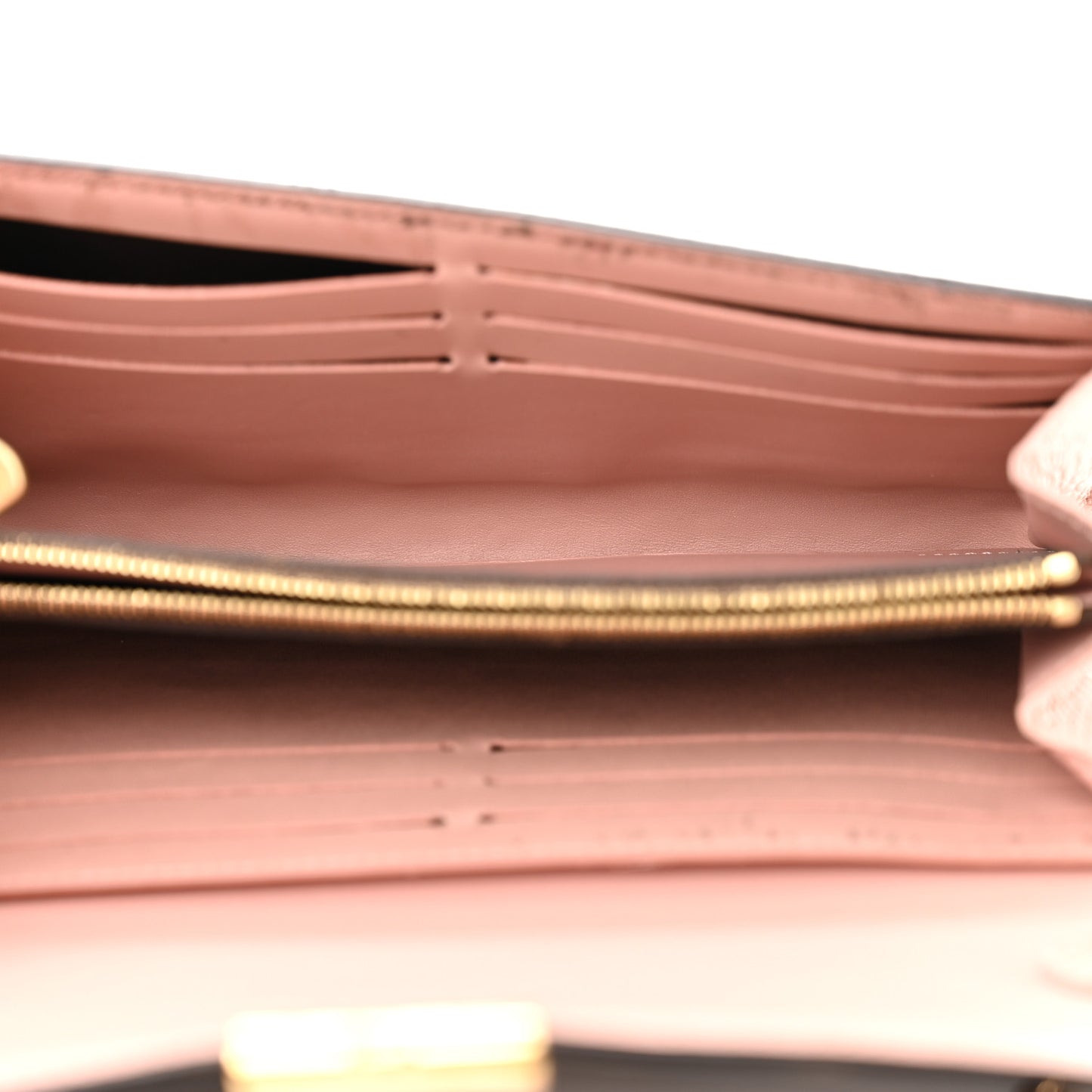 Damier Ebene Croisette Chain Wallet Rose Ballerine