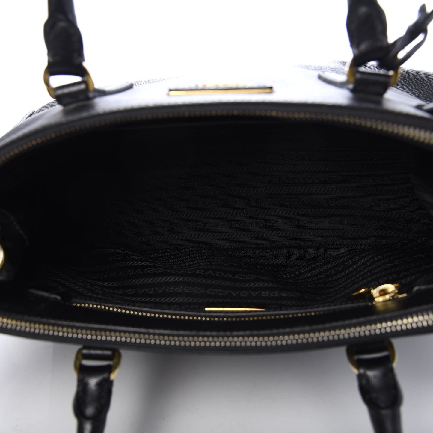 Saffiano Small Galleria Double Zip Tote Black