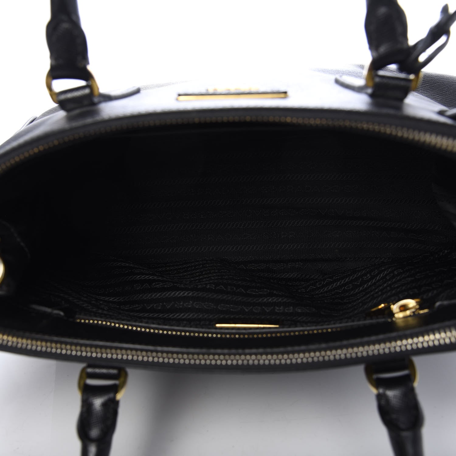 Prada Saffiano Small Galleria Double Zip Tote Black 5 of 14