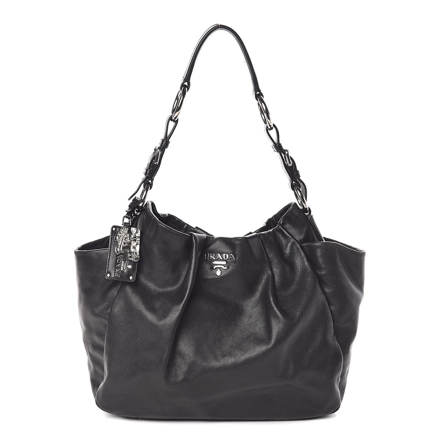 Soft Calfskin Pleated Hobo Black
