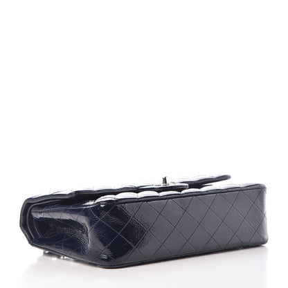 Chanel Patent Quilted Medium Double Flap Navy Blue 4 of 8