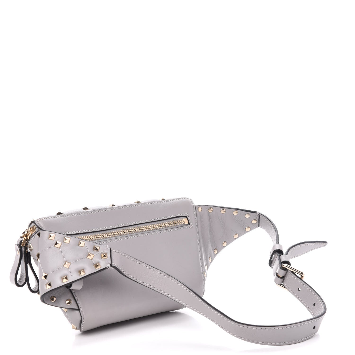 Valentino Garavani Nappa Rockstud Spike Belt Bag 95 Pastel Grey 3 of 9