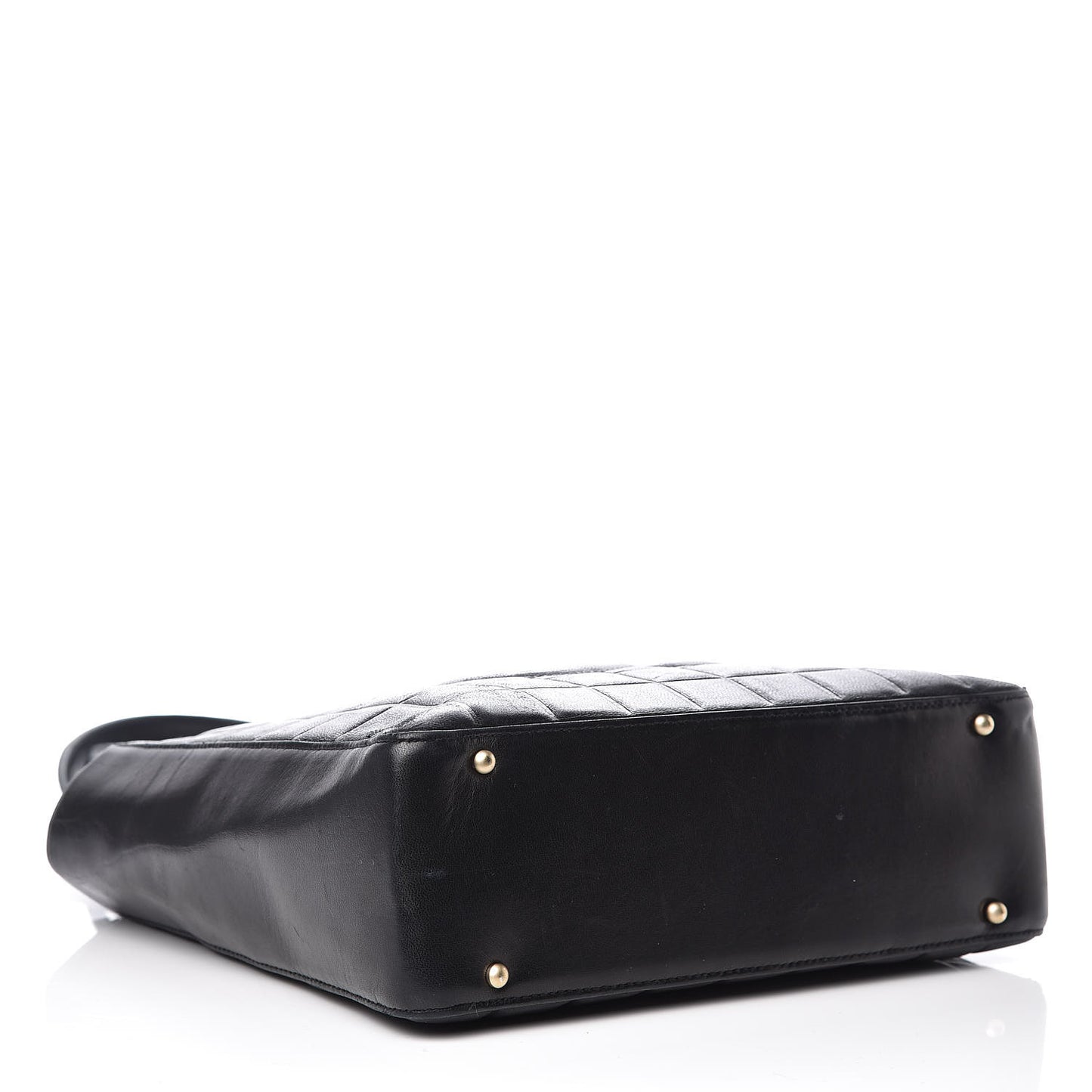 Lambskin Quilted Chocolate Bar Tote Black