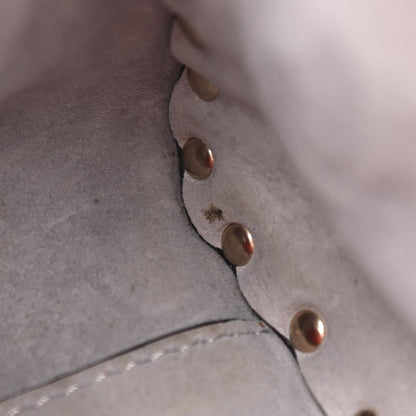 Valentino Garavani Craquele Nappa Medium Rockstud Spike Shoulder Bag Pastel Grey 10 of 12
