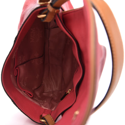 MCM Calfskin Ottomar Monogram Shoulder Bag Pink 5 of 9