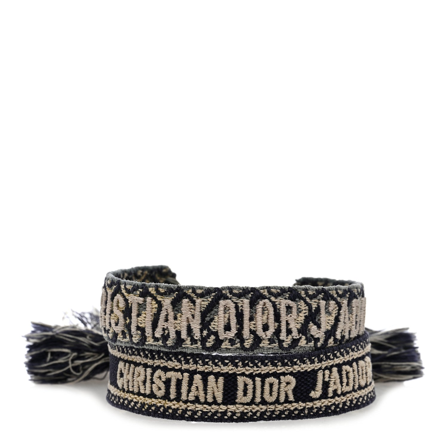 Christian Dior Woven Cotton J'Adior Friendship Bracelet Set Navy 1 of 3