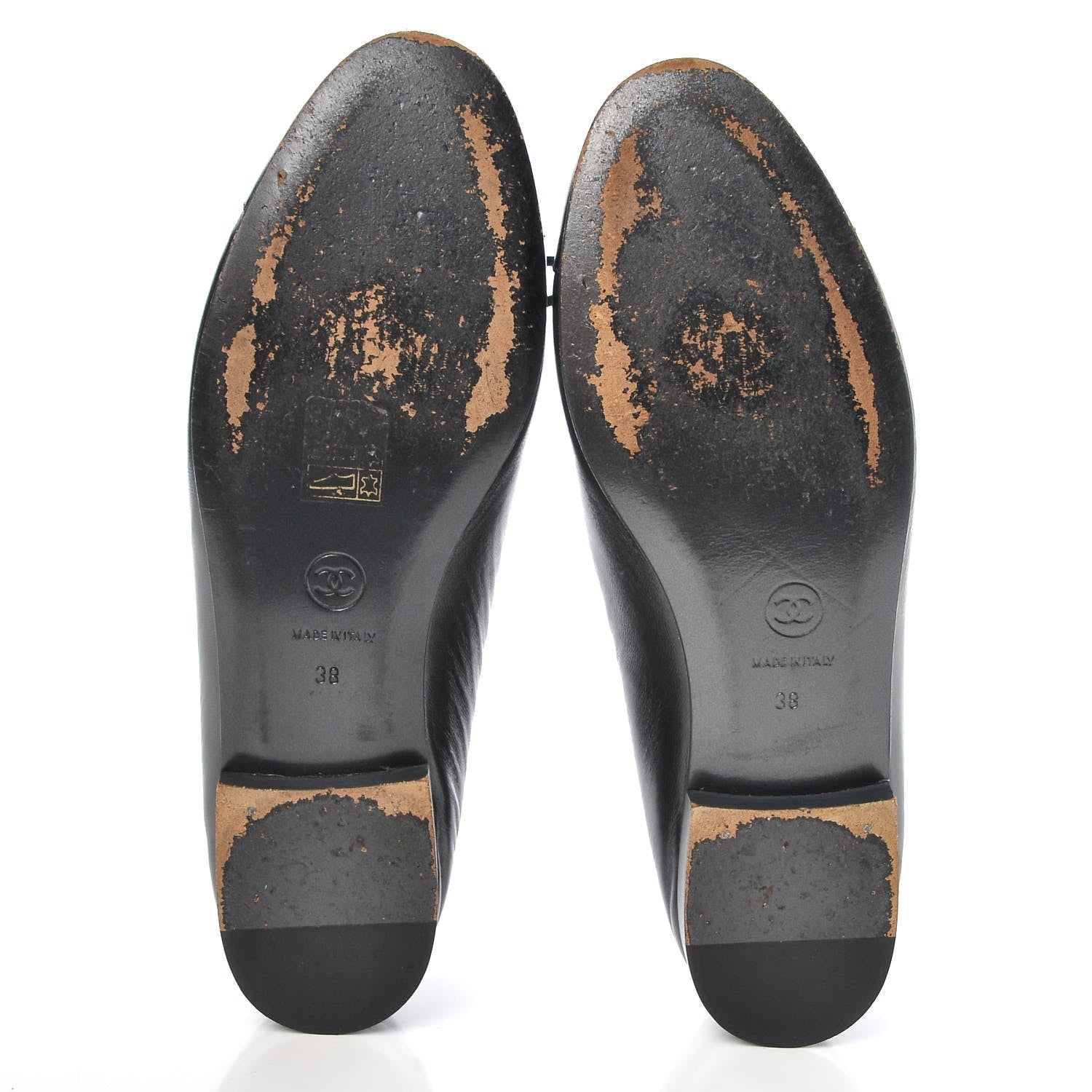 Chanel Metallic Lambskin Cap Toe Ballerina Flats 38 Grey Navy 7 of 10