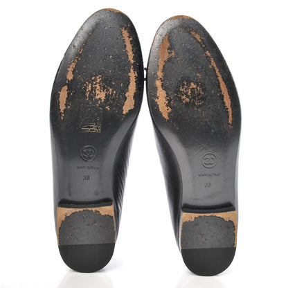 Chanel Metallic Lambskin Cap Toe Ballerina Flats 38 Grey Navy 7 of 10