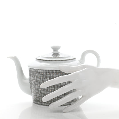 Hermes Porcelain Mosaique Au 24 Platine Coffee/Tea Pot 2 of 9