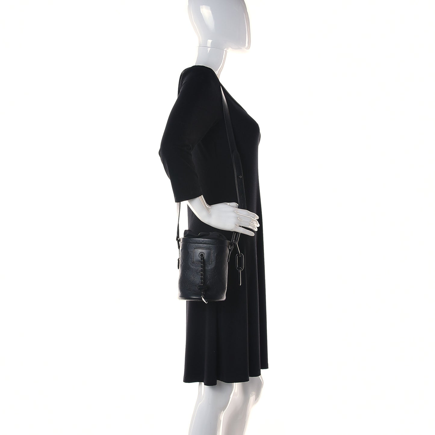 Shadow Monogram Chalk Nano Bag Black