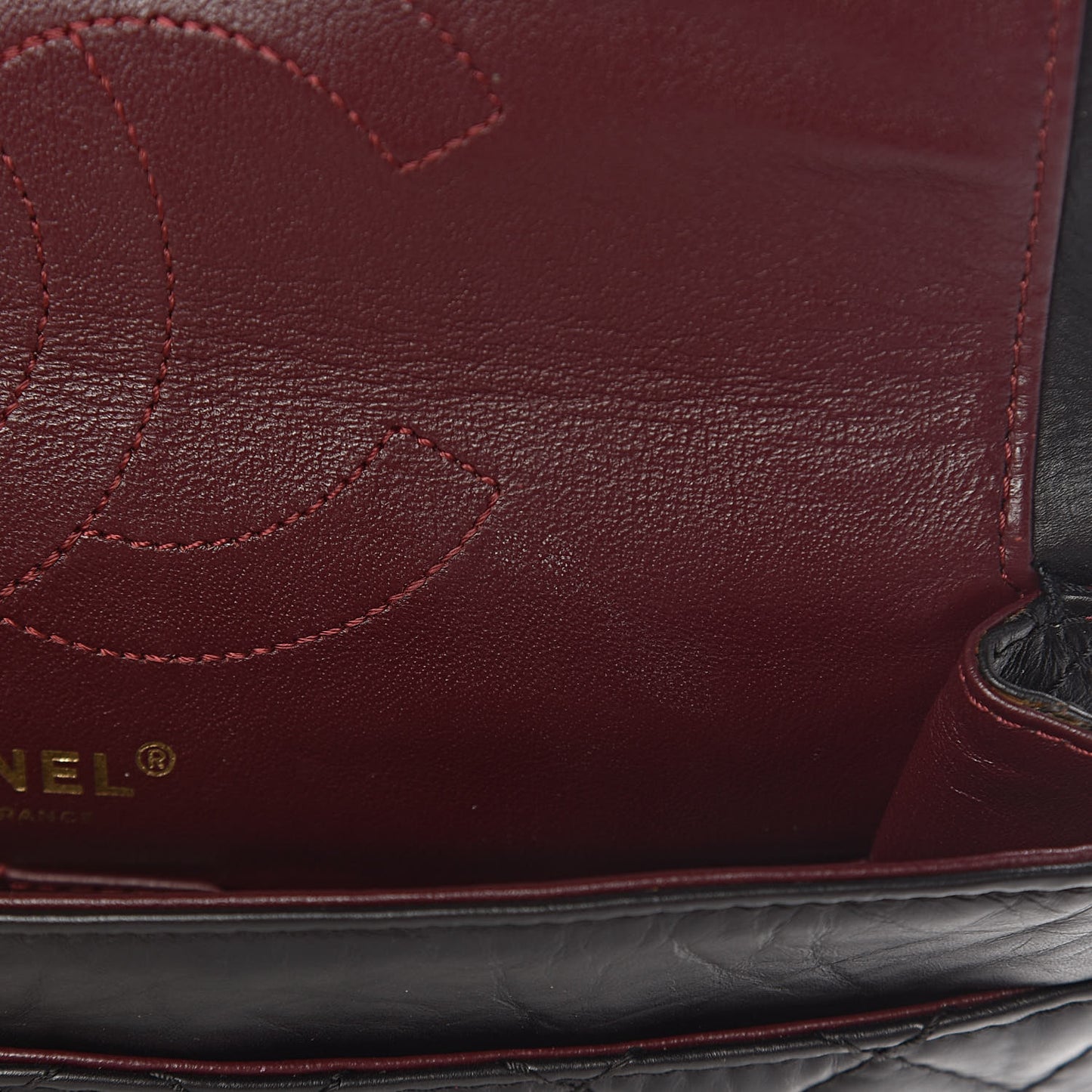 Aged Calfskin Quilted 2.55 Reissue 225 Flap Black