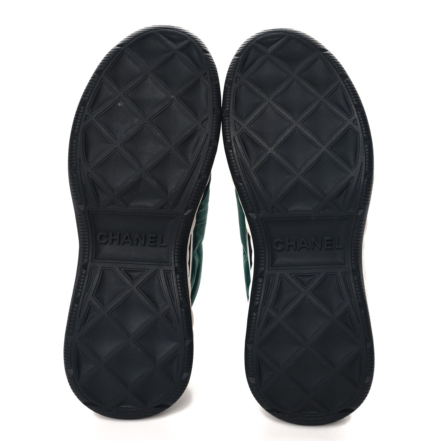 Chanel Nylon Suede Calfskin CC Sneakers 35.5 Green 6 of 9