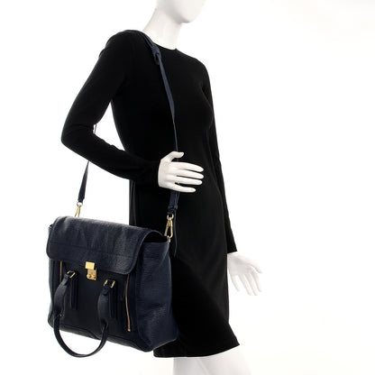 3.1 Phillip Lim 3.1 Textured Calfskin Large Pashli Satchel Ink 2 of 8