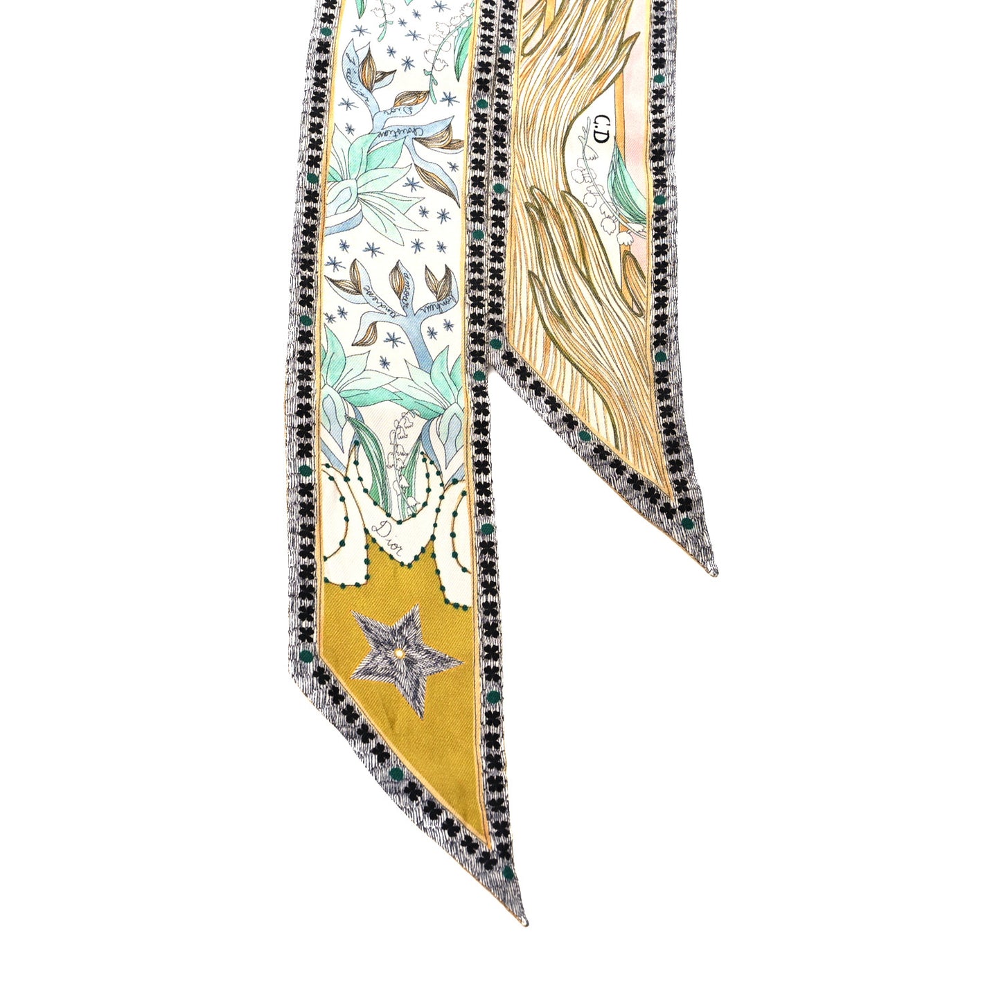 Silk Mitzah Le Monde Scarf White Multicolor