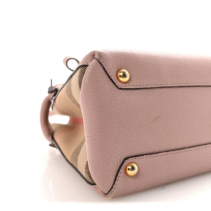 Burberry Grainy Calfskin House Check Baby Banner Tote Pale Orchid 8 of 9
