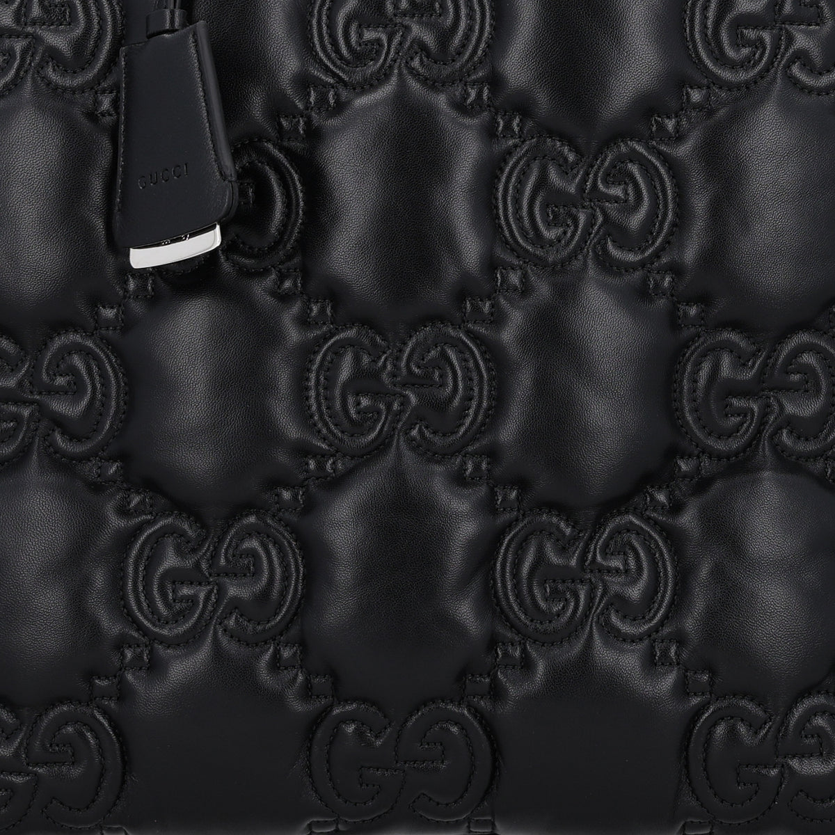 Calfskin GG Matelasse Large Tote Black