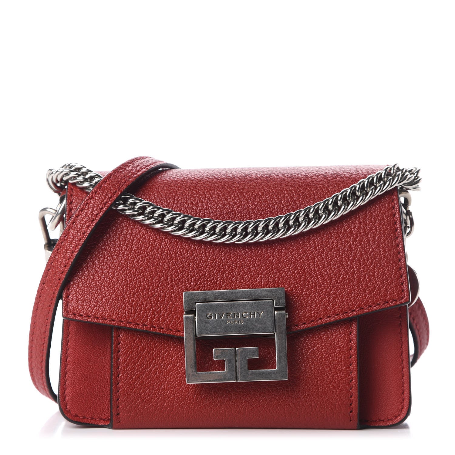 Givenchy Goatskin Mini GV3 Shoulder Bag Bright Red 1 of 9