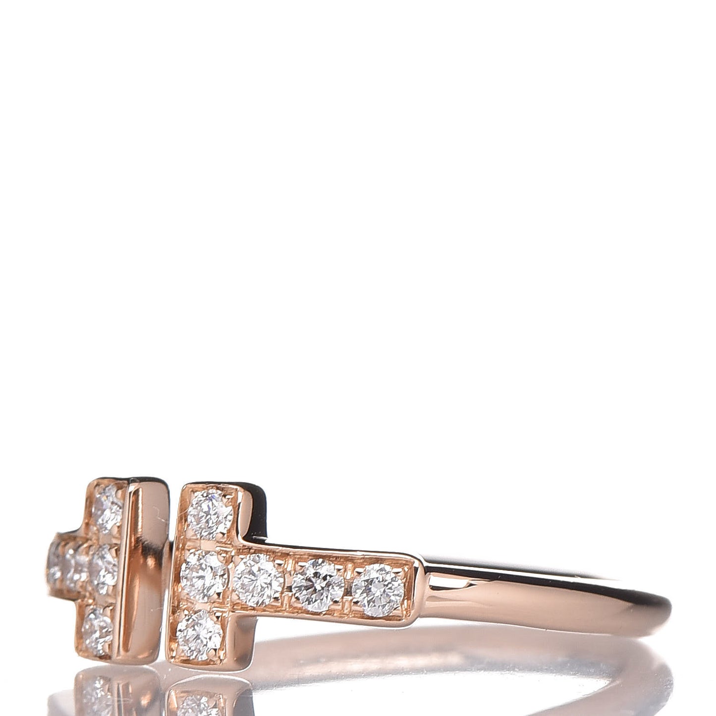 18K Rose Gold Diamond T Wire Ring 47 4