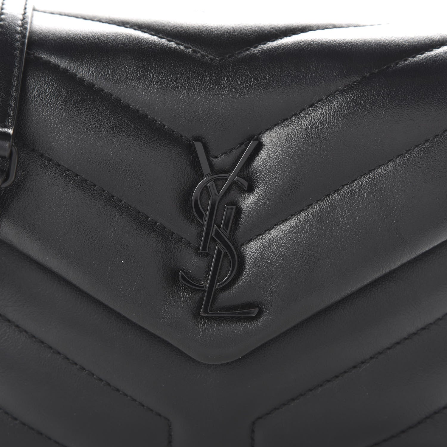 Saint Laurent Calfskin Y Quilted Monogram Toy Loulou Crossbody Bag Black 8 of 9