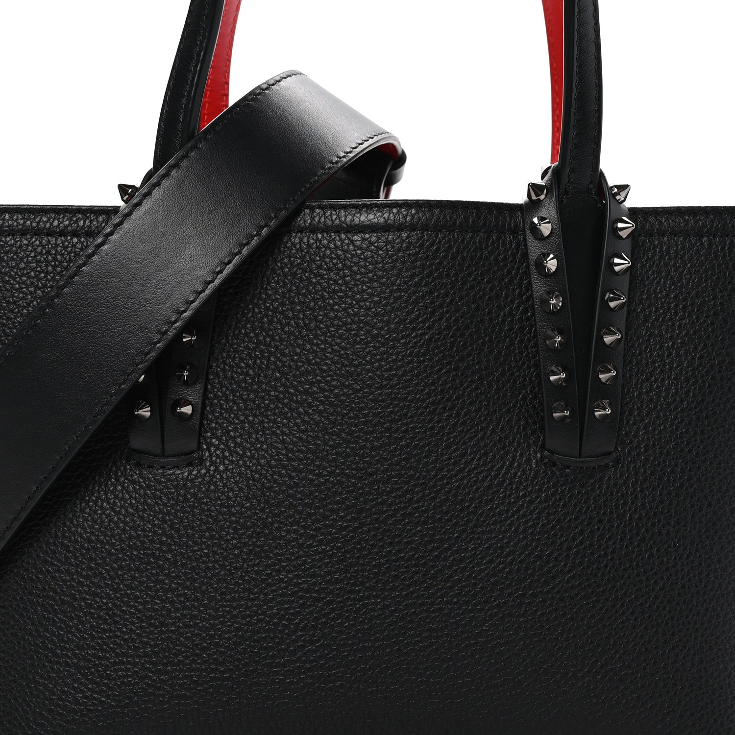 Christian Louboutin Calfskin Spikes Mini East West Cabata Tote Black 8 of 10