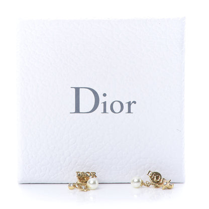 Christian Dior Pearl Crystal Dio(r)evolution Earrings Aged Gold 5 of 5