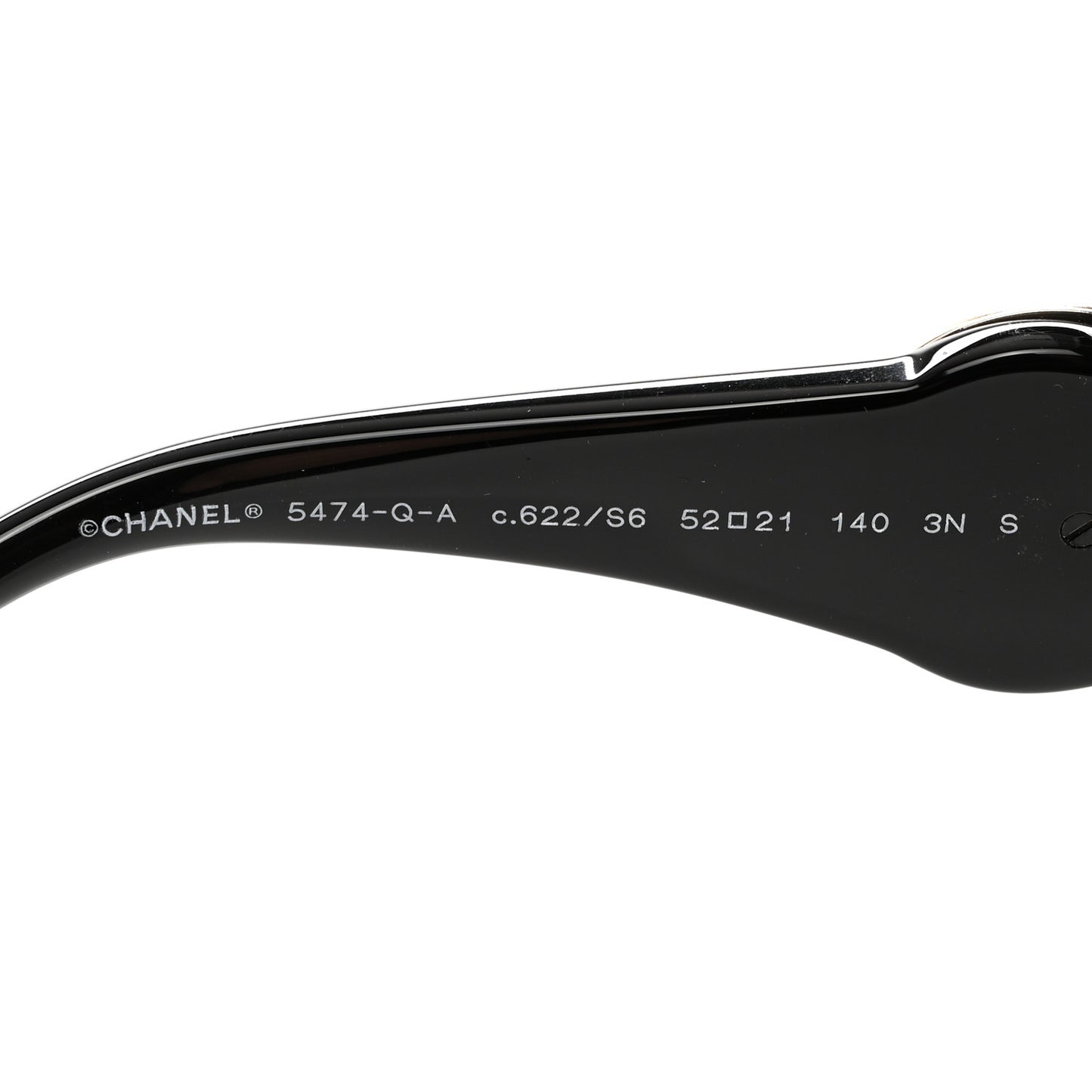 Acetate Calfskin Square Sunglasses 5474-Q-A Black