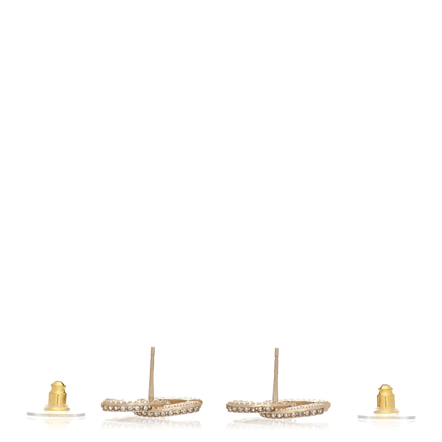 Crystal Timeless CC Earrings Light Gold