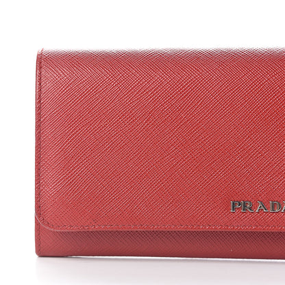 Prada Saffiano Bi Color Wallet on Chain Fuoco Black 13 of 19