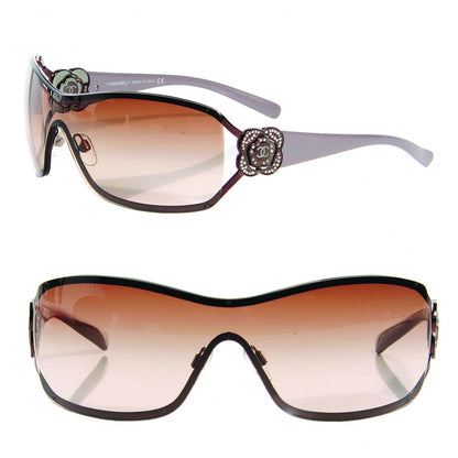 Chanel Swarovski Crystal Camellia CC Sunglasses 4164-B Bronze 1 of 7