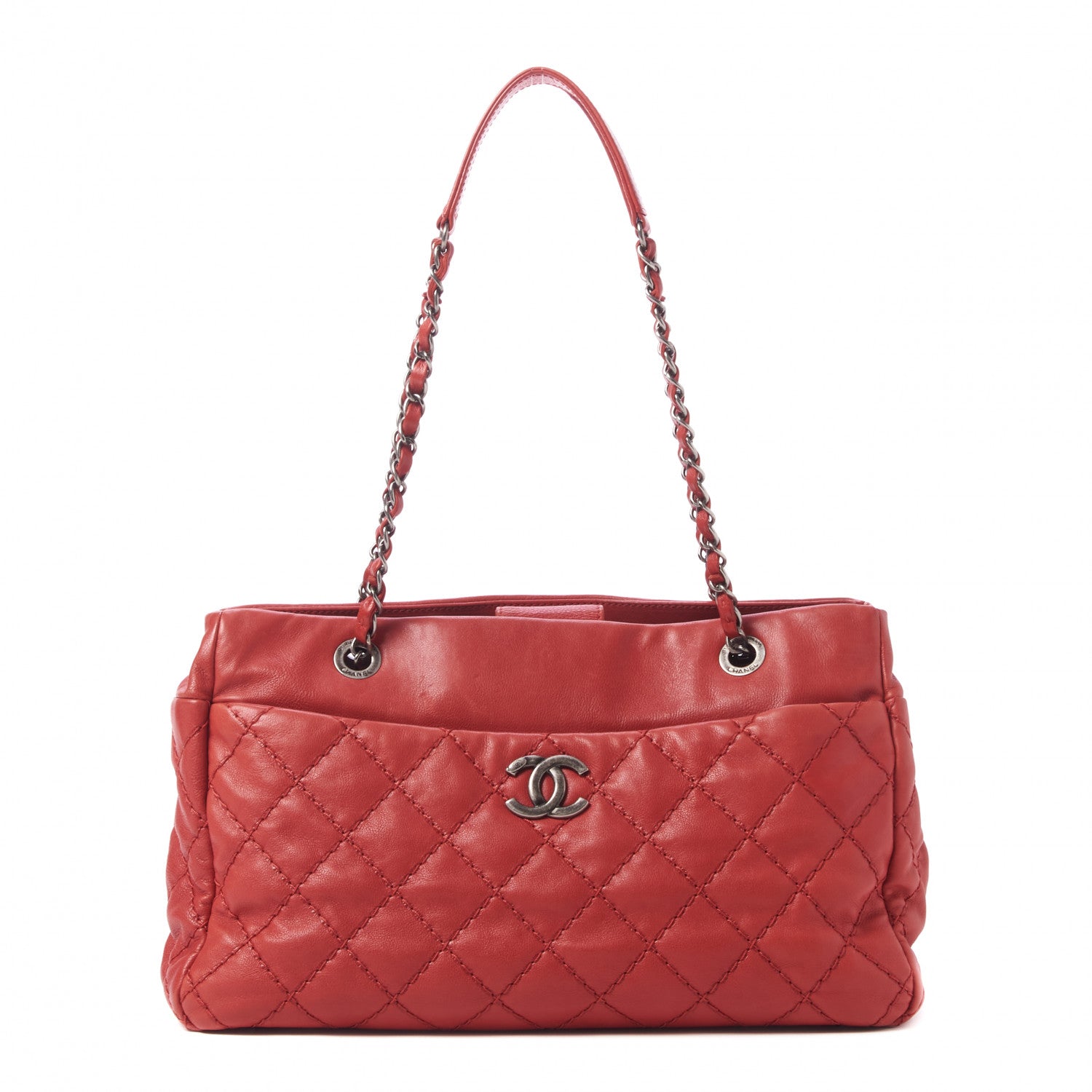 Chanel Calfskin Medium Stitch It Tote Red 1 of 9