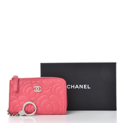 Chanel Caviar Camellia Embossed Key Holder Case Pink 8 of 8