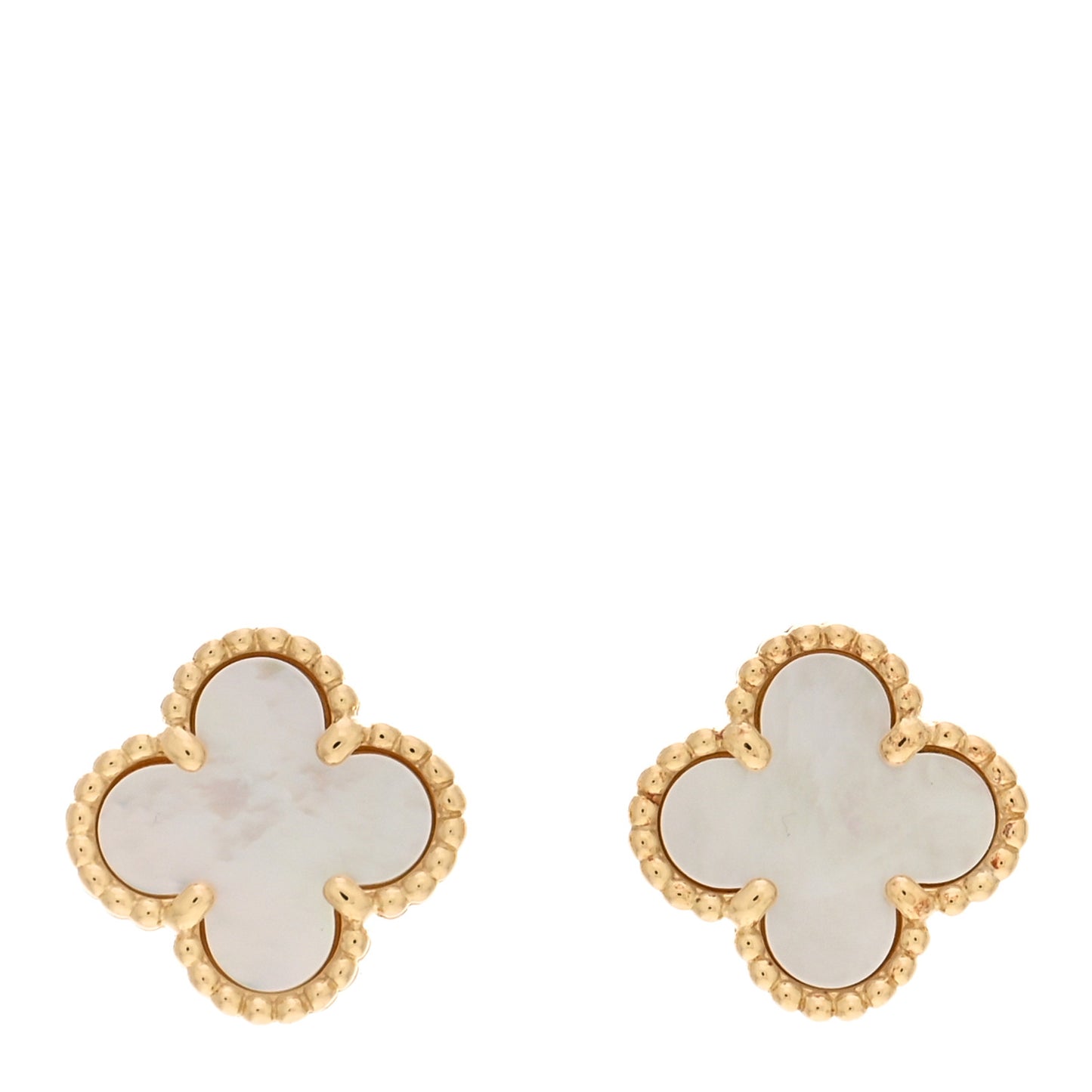 18K Yellow Gold Mother of Pearl Sweet Alhambra Earrings