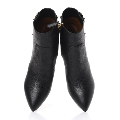 Valentino Garavani Pebbled Calfskin Rockstud 70mm Ankle Boots 37 Black 5 of 11