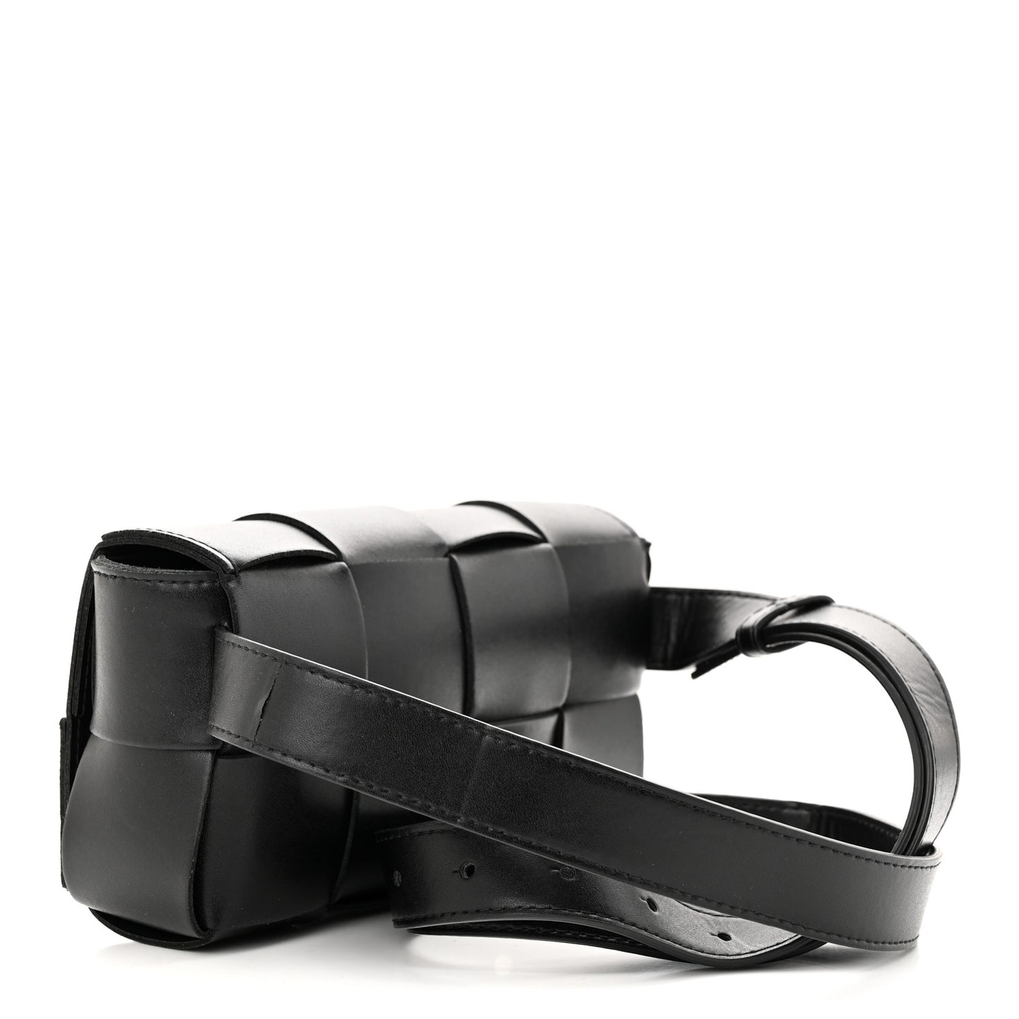 Nappa Maxi Intreccio The Belt Cassette Bag Black