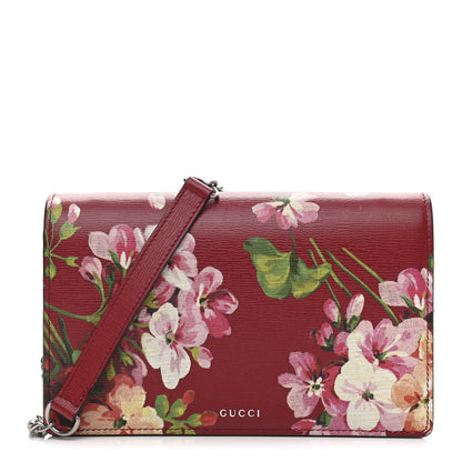 Gucci Calfskin Blooms Print Chain Wallet Romantic Cherry Multicolor 1 of 10